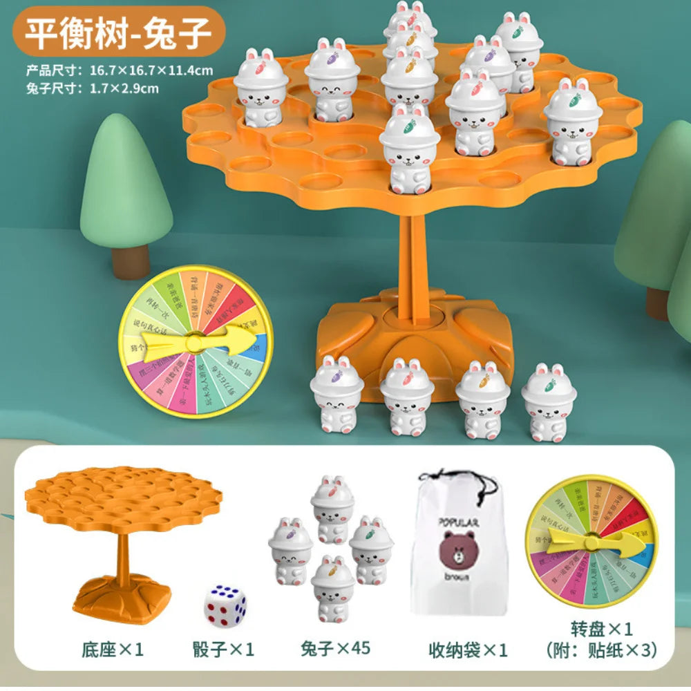 Fun Frog Balance Tree Children Montessori Math Toys Balancing Board Game Parent-Child Interaction Tabletop Balance Game Toy Gift