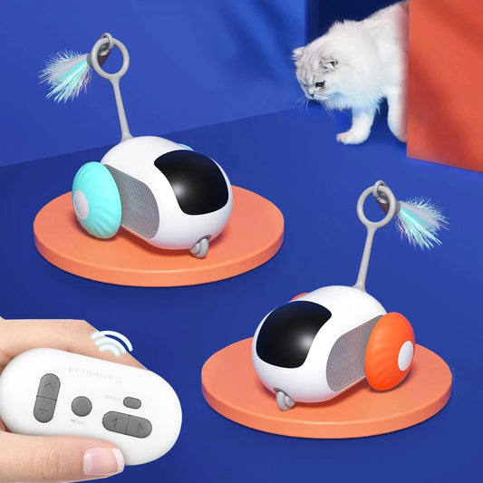 A versatile toy car for pets with automatic movement and remote control features, designed for cats and dogs to play, interact, and train. Ideal for keeping kittens and puppies entertained."